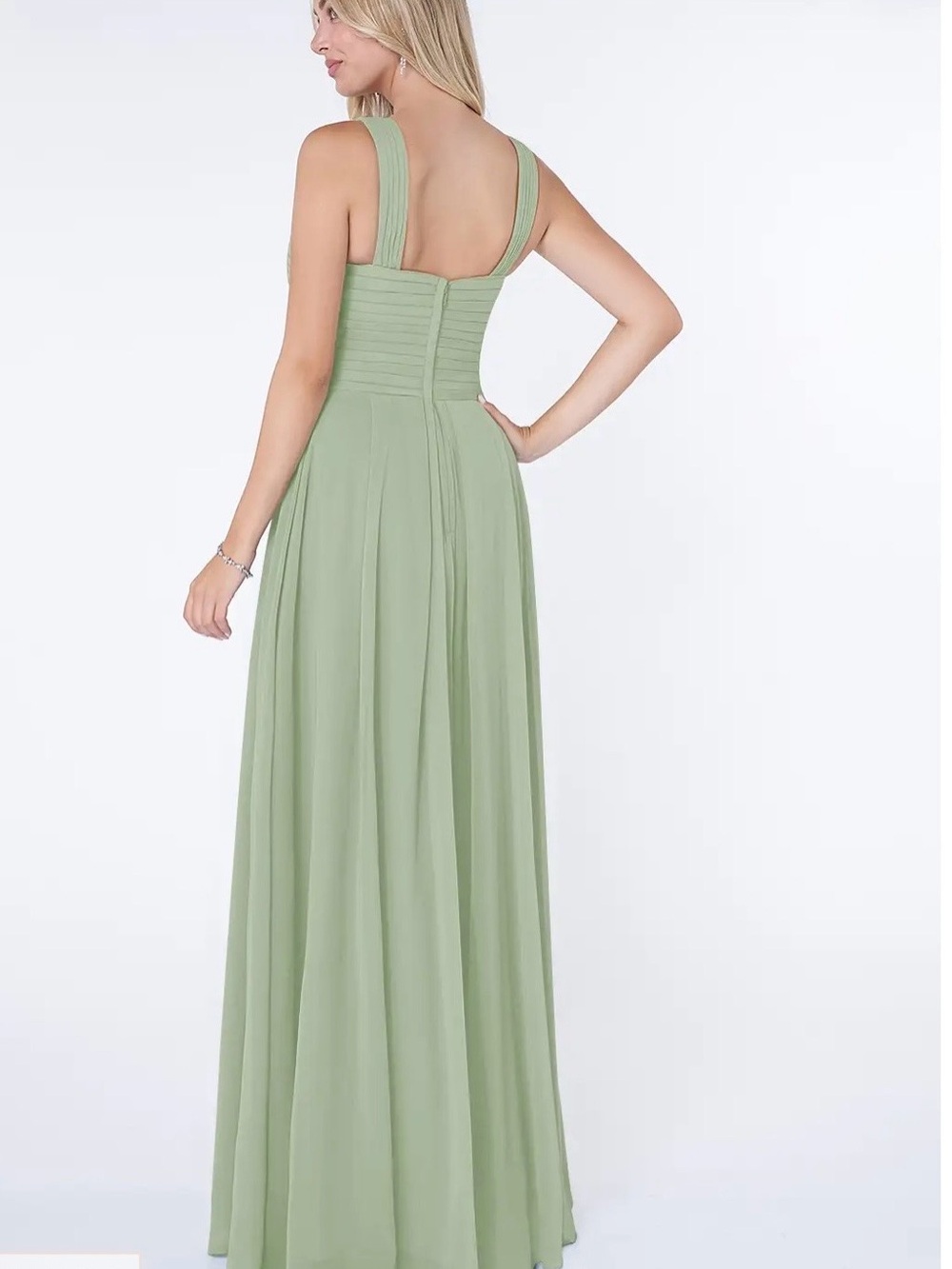 Azazie Kaleigh Sage Green Sleeveless Maxi Dress